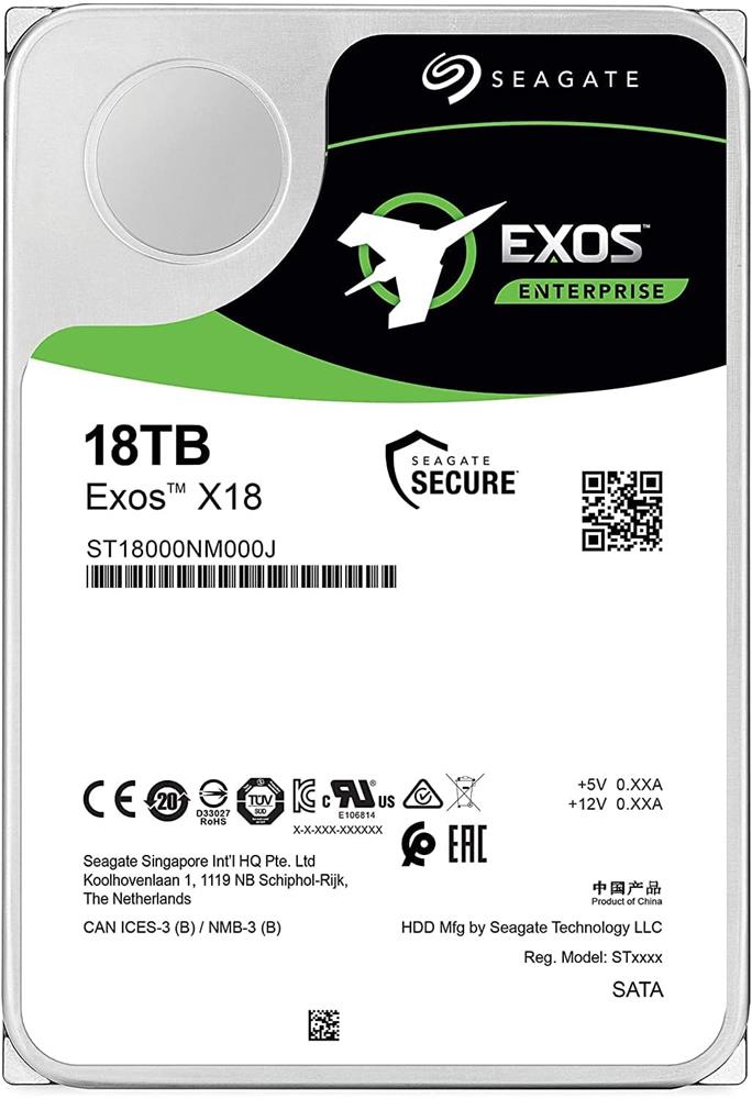 Seagate 18TB Exos X18 7200Rpm 256Mb Sata 6Gbit-sn ST18000NM000J Sabit Disk
