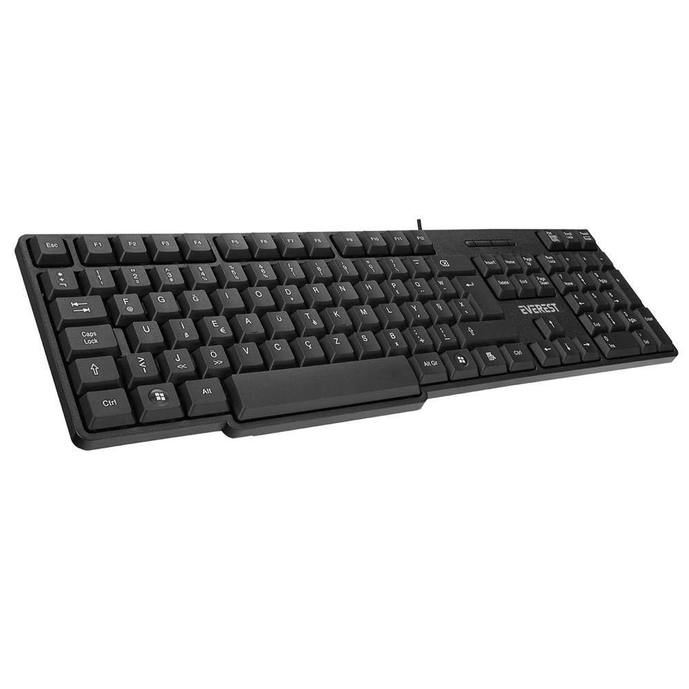 Everest KB-517UF Siyah USB F 2mt Kablo Uzunluğu Standart Klavye