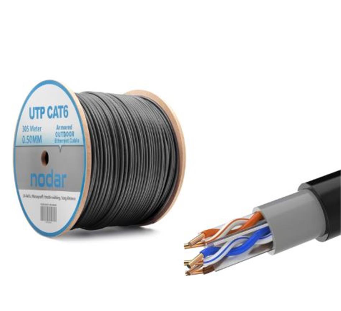 Kruxon Nd2000 Utp Cat6 Dışmekan Kablo 23Awg Çift Pvc 305M Siyah