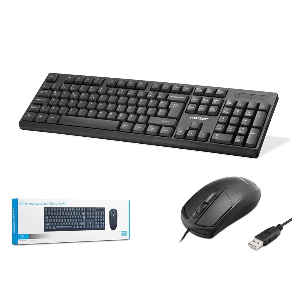 Kruxon Km501 Kablolu Klavye ve Mouse Set Q Siyah