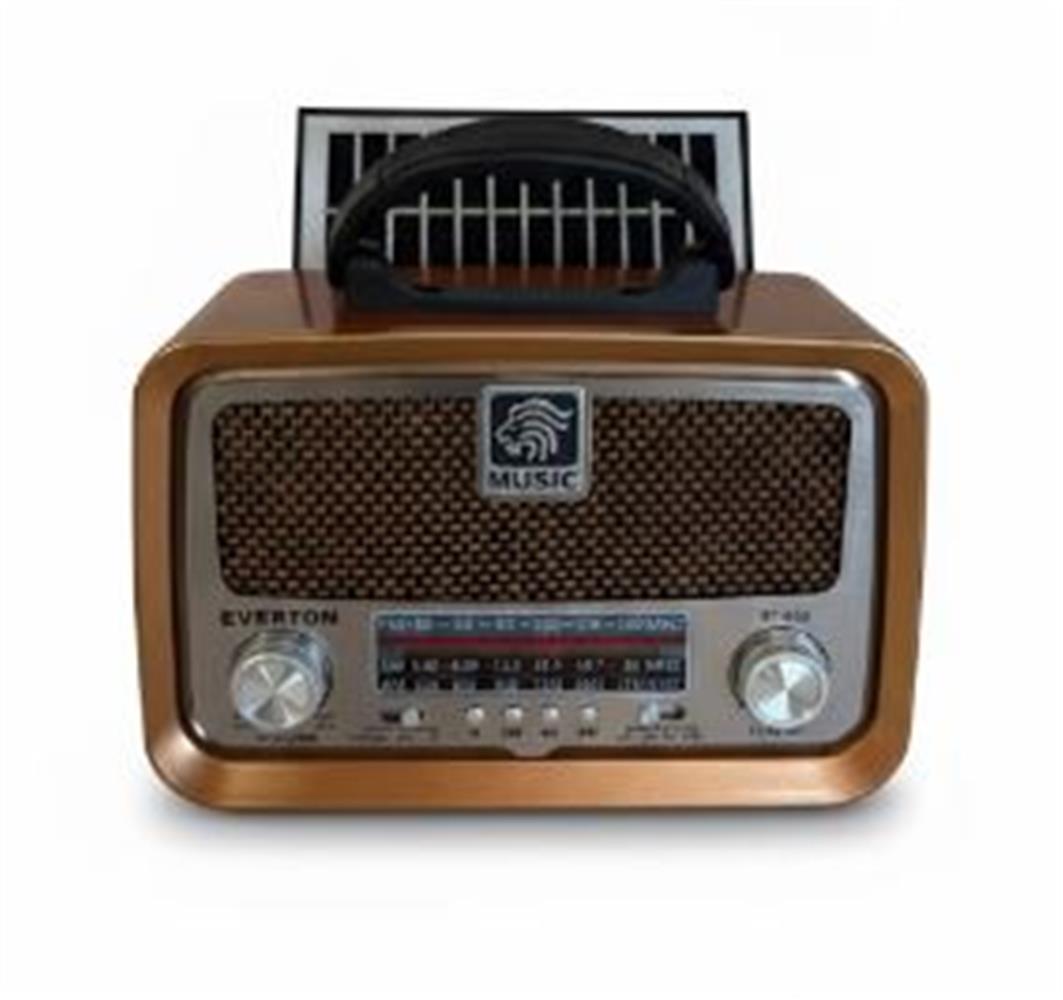 Everton RT-653 Solarlı,Şarjlı Nostaljik Radyo (Bluetooth-USB-SD-FM )