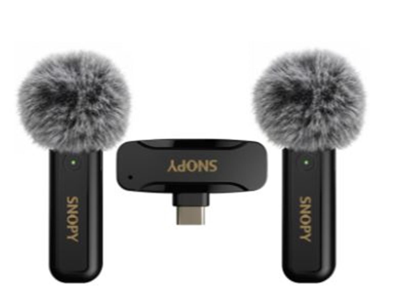 Snopy SN-MW80 Siyah 2 Mikrofonlu Kablosuz Type-c Yaka Mikrofonu