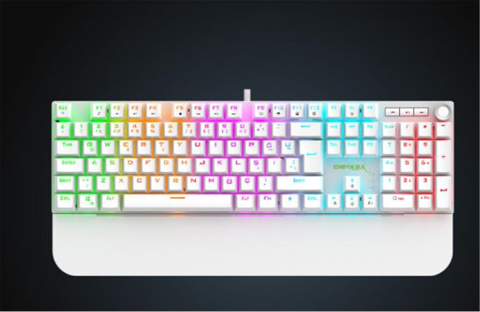 IKG-430T Gaming Klavye Kırmızı mekanik anahtar, rainbow LED aydınlatma