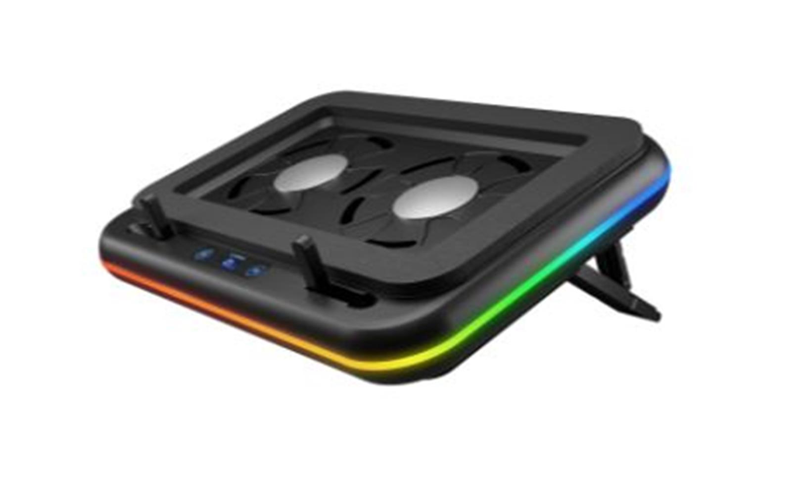 Rampage S55 Angel Siyah 5 Mod RGB 120-120mm 2 Fanlı 14-17 Led Ekranlı Notebook Soğutucu Stand