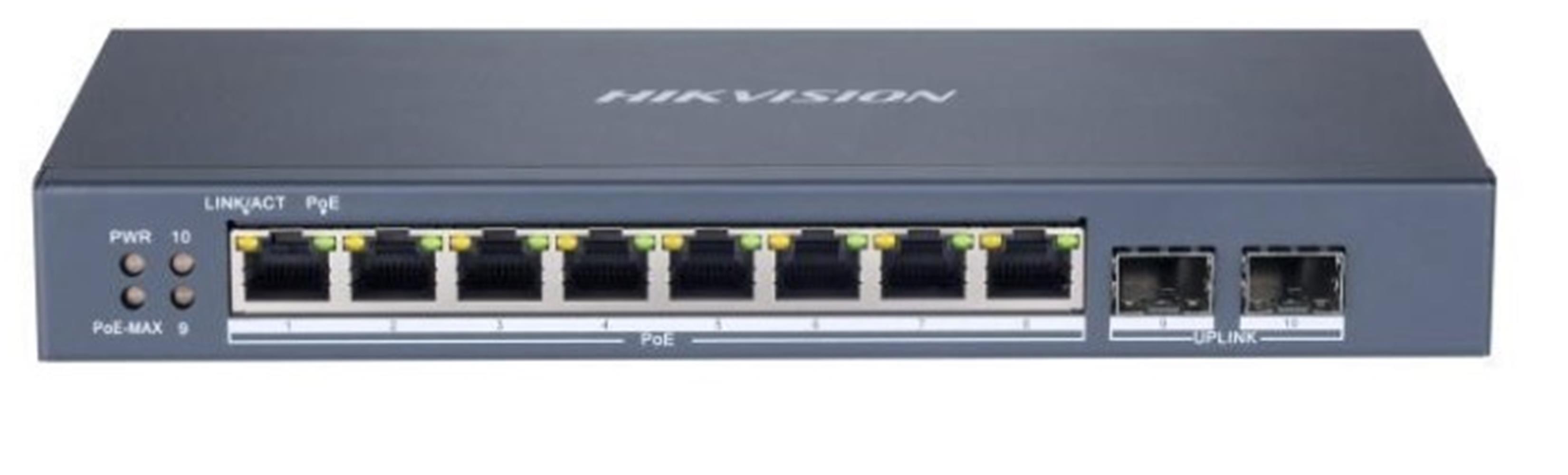 Hikvision DS-3E1510P-SI 8 Port 10-100-1000 Mbps Gigabit Akıllı Yönetilebilir PoE Switch