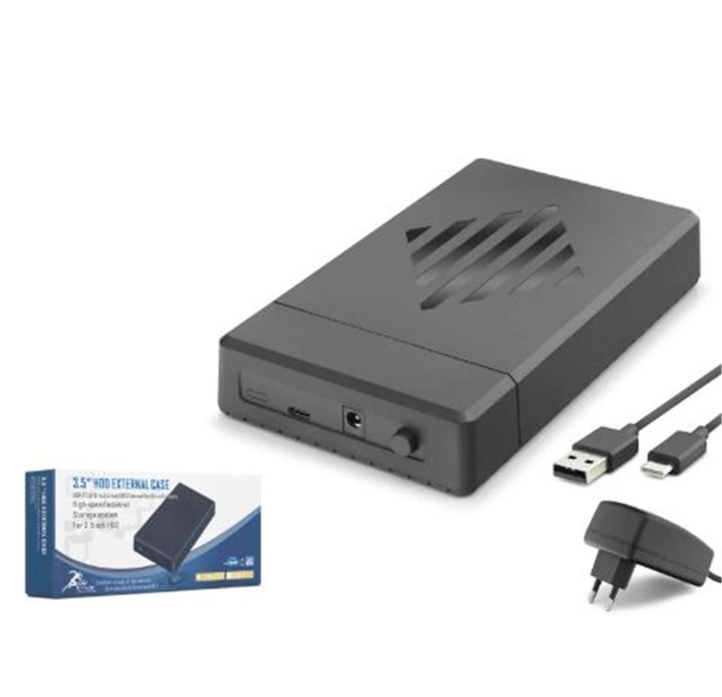 HADRON HDX1795 3.5 İnç SATA HDD Harici Disk Kutusu USB 3.0 Type-C - Siyah