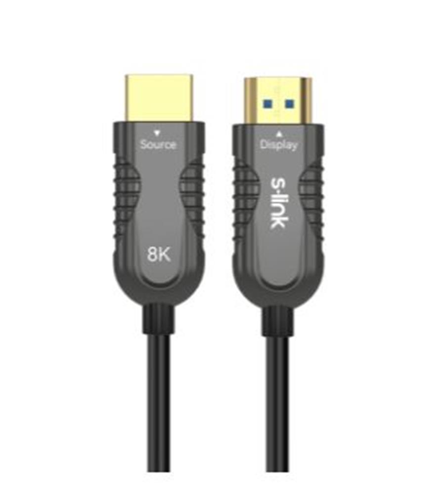 S-link SL-HM8K050 HDMI TO HDMI 50m v2.1 8K60 HZ 4K 120HZ Fiber Kablo