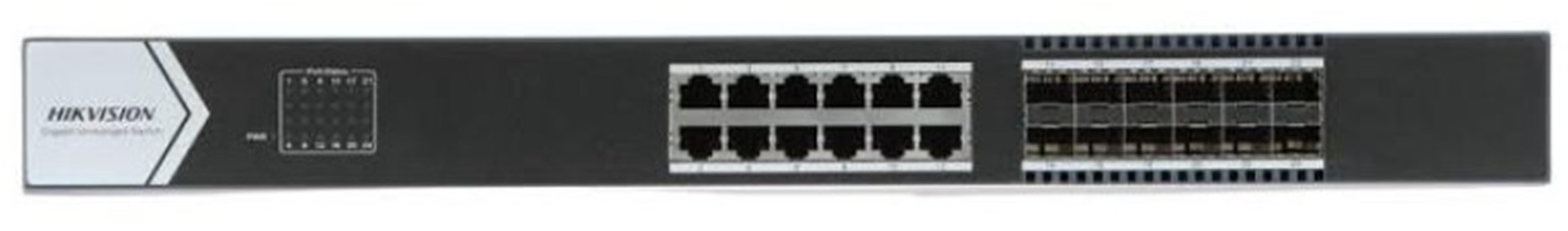 Hikvision DS-3E0524TF(B) 24 PORT(12×Gigabit RJ45 port,12×Gigabit Fiber) Switch