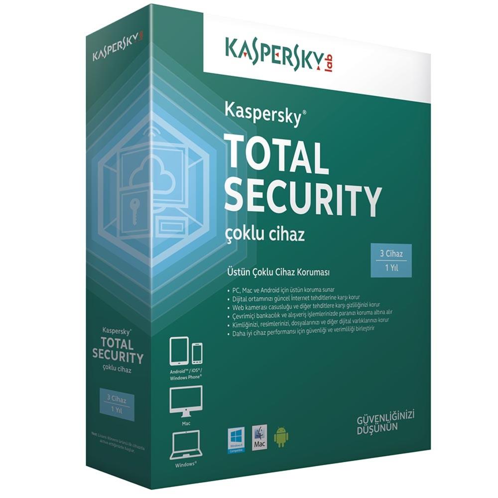 Kaspersky Total Security 3 Kullanıcı 1 Yıl Premium