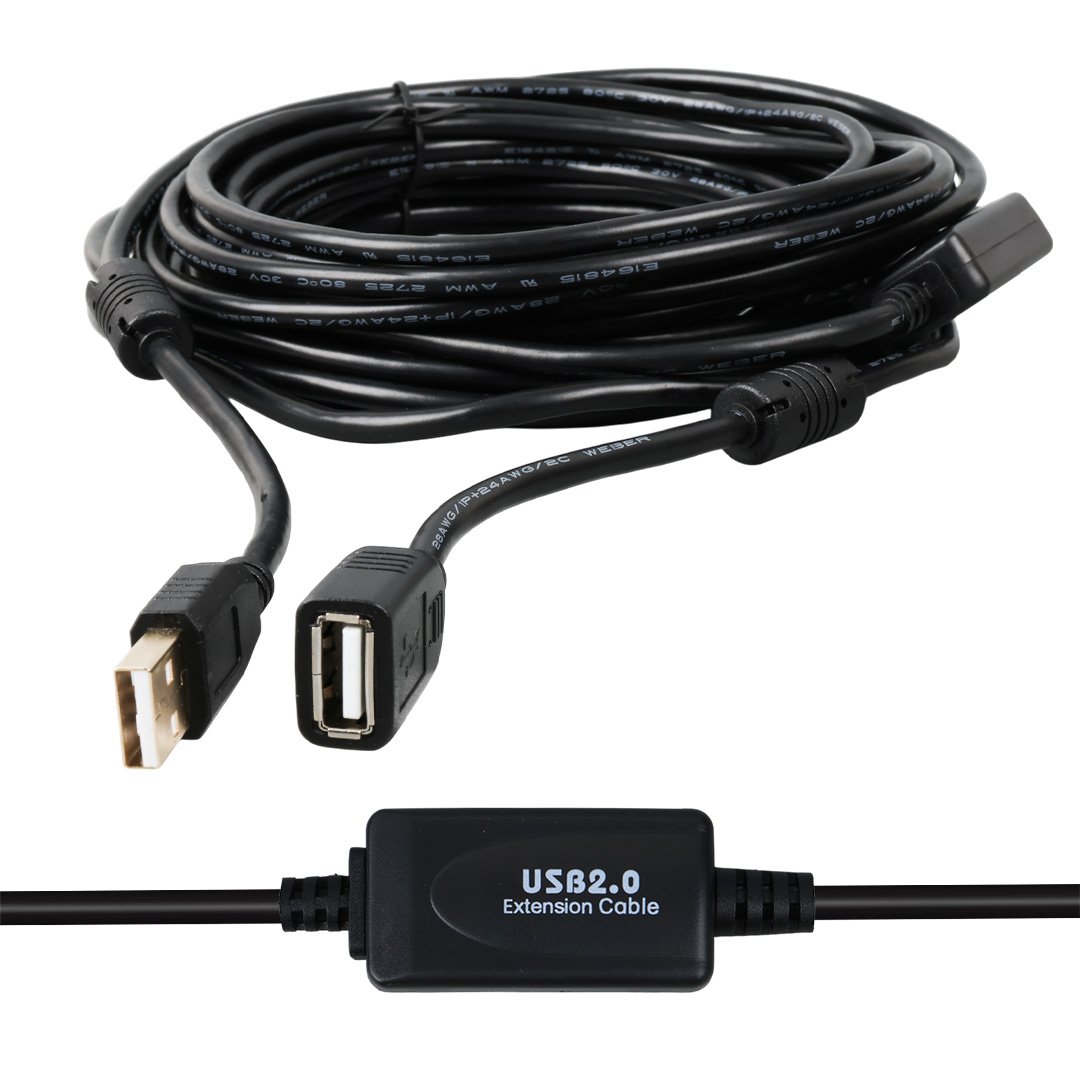 POWERMASTER PM-11955 USB 2.0 SİYAH CHİPSET 10 METRE USB UZATMA KABLOSU