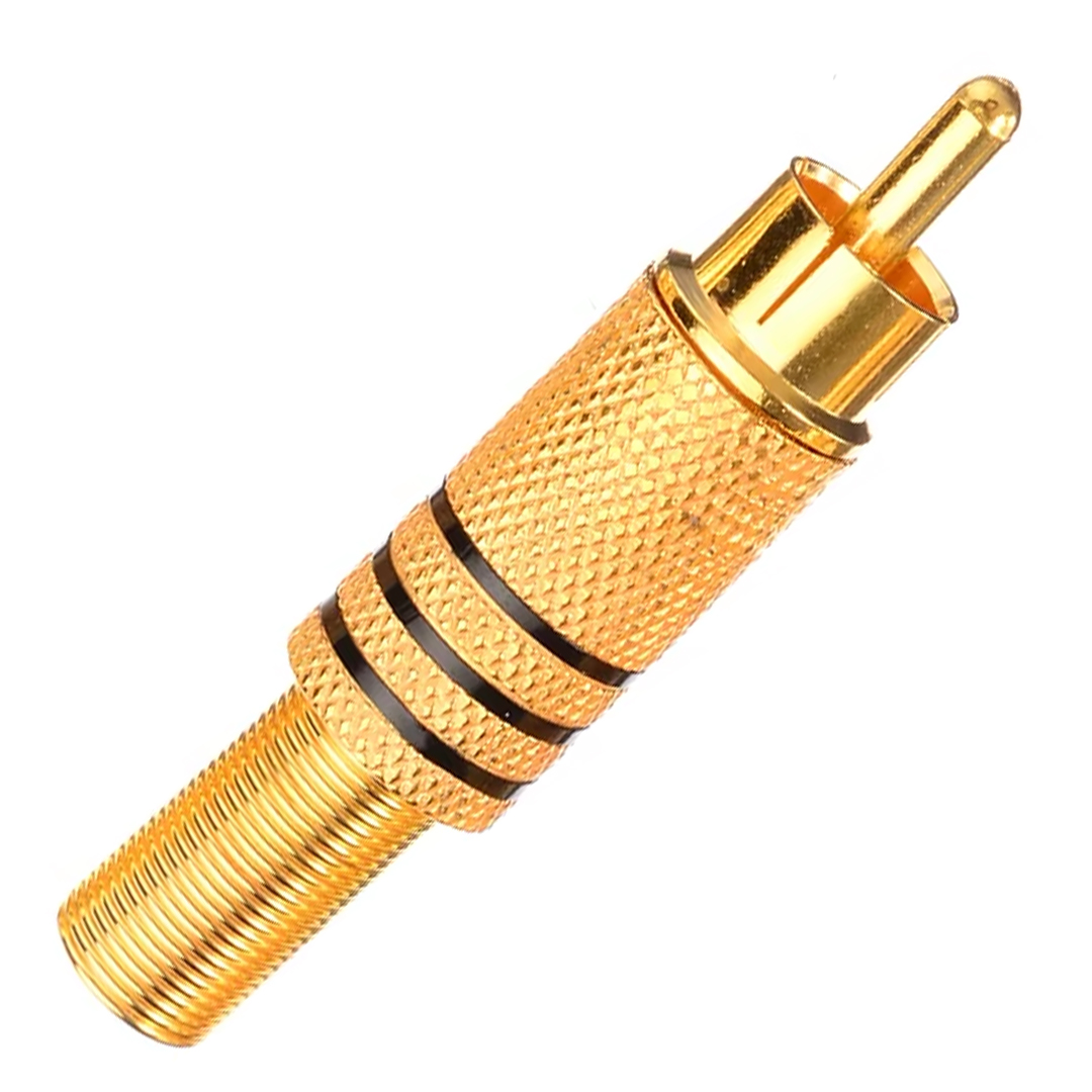 POWERMASTER PM-1290 TOS RCA FİŞ METAL GOLD ERKEK KONNEKTÖR (SİYAH KODLU)