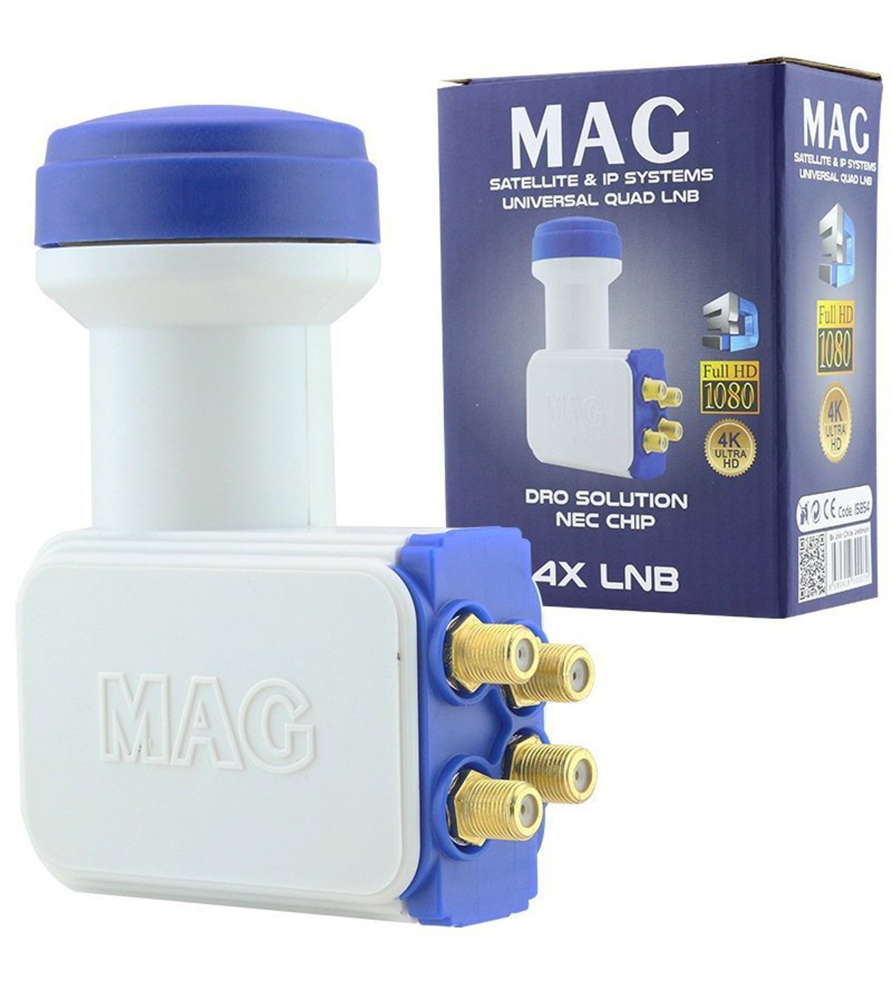 MAG DÖRTLÜ QUATTRO SANTRAL ALTIN UÇLU SHARP CHIP LNB 0.1DB