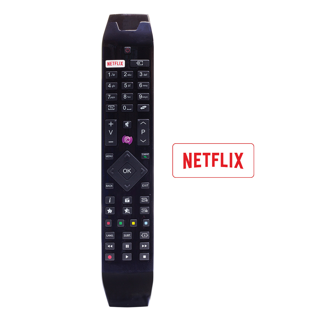 WEKO KL VESTEL NETFLIX-MOR TUŞLU YENİ ÜSTÜ CAMLI-HITACHI RC 49141 LED TV KUMANDA (40140=18391)
