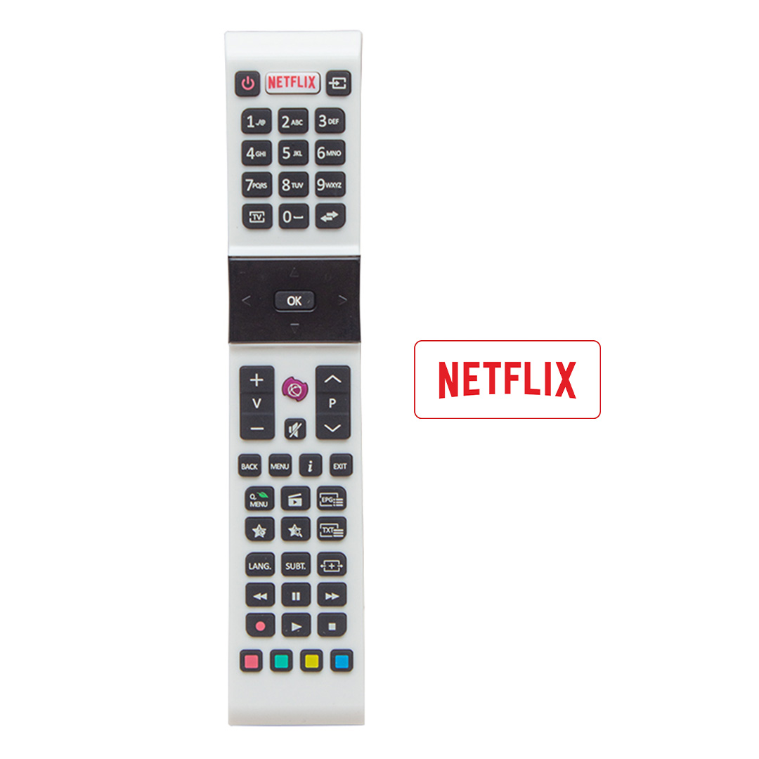 WEKO KL PROFİLO RCA49130 JVC-VESTEL-SANYO NETFLIX TUŞLU BEYAZ YAZISIZ LCD LED TV KUMANDA