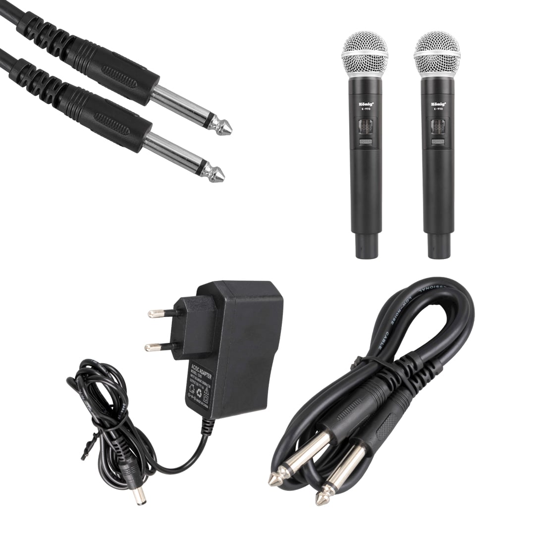 KÖNİG K-990 UHF 2X100 KANAL 2 EL MİKROFONLU KABLOSUZ TELSİZ MİKROFON