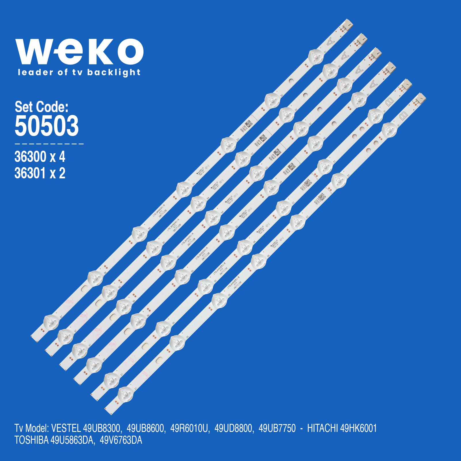 WKSET-5503 36300X4 36301X2 17DLB49UER1 6 ADET LED BAR (7LENS)
