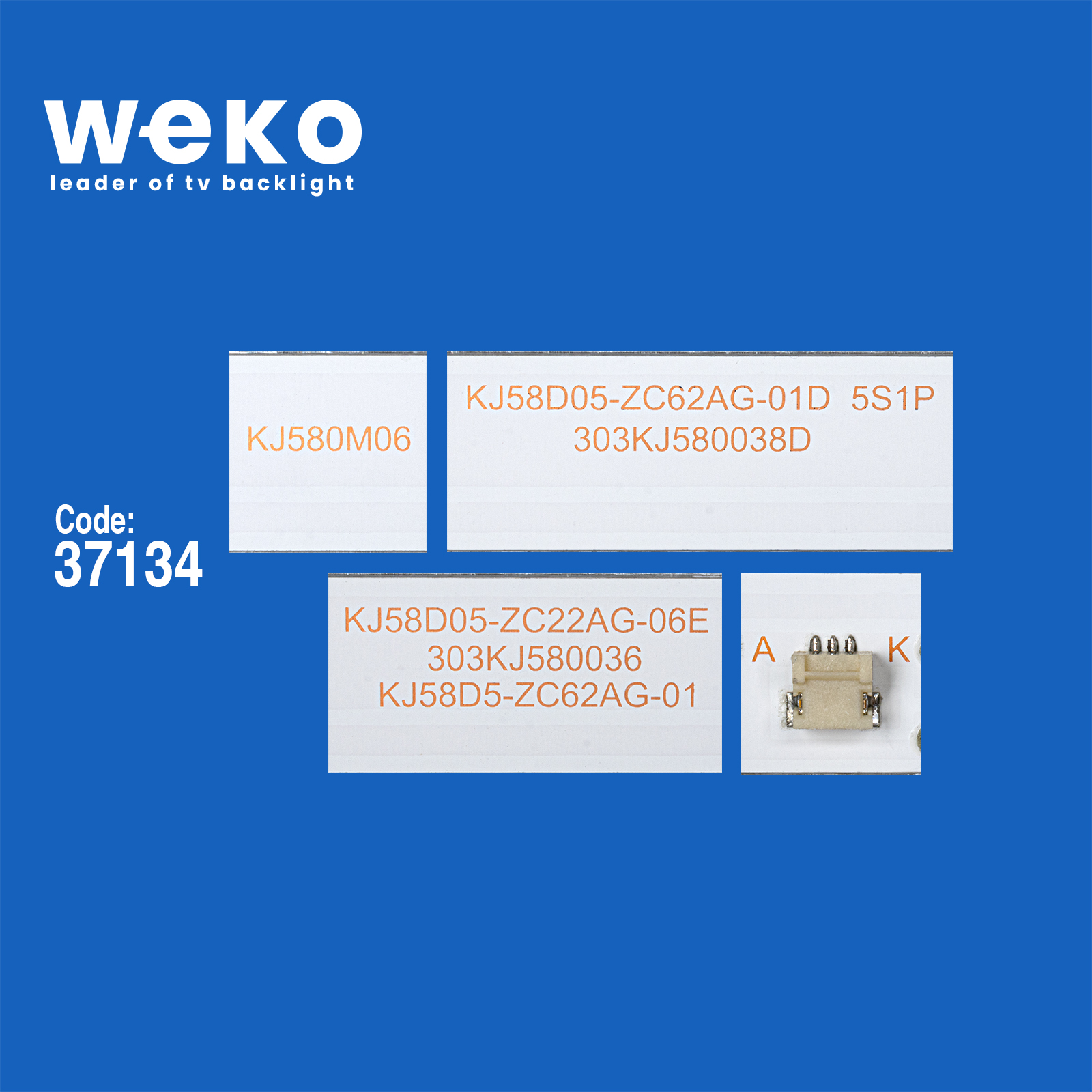 WKSET-6406 37134X10 KJ58D05-ZC22AG-06E 303KJ580036E  10 ADET LED BAR