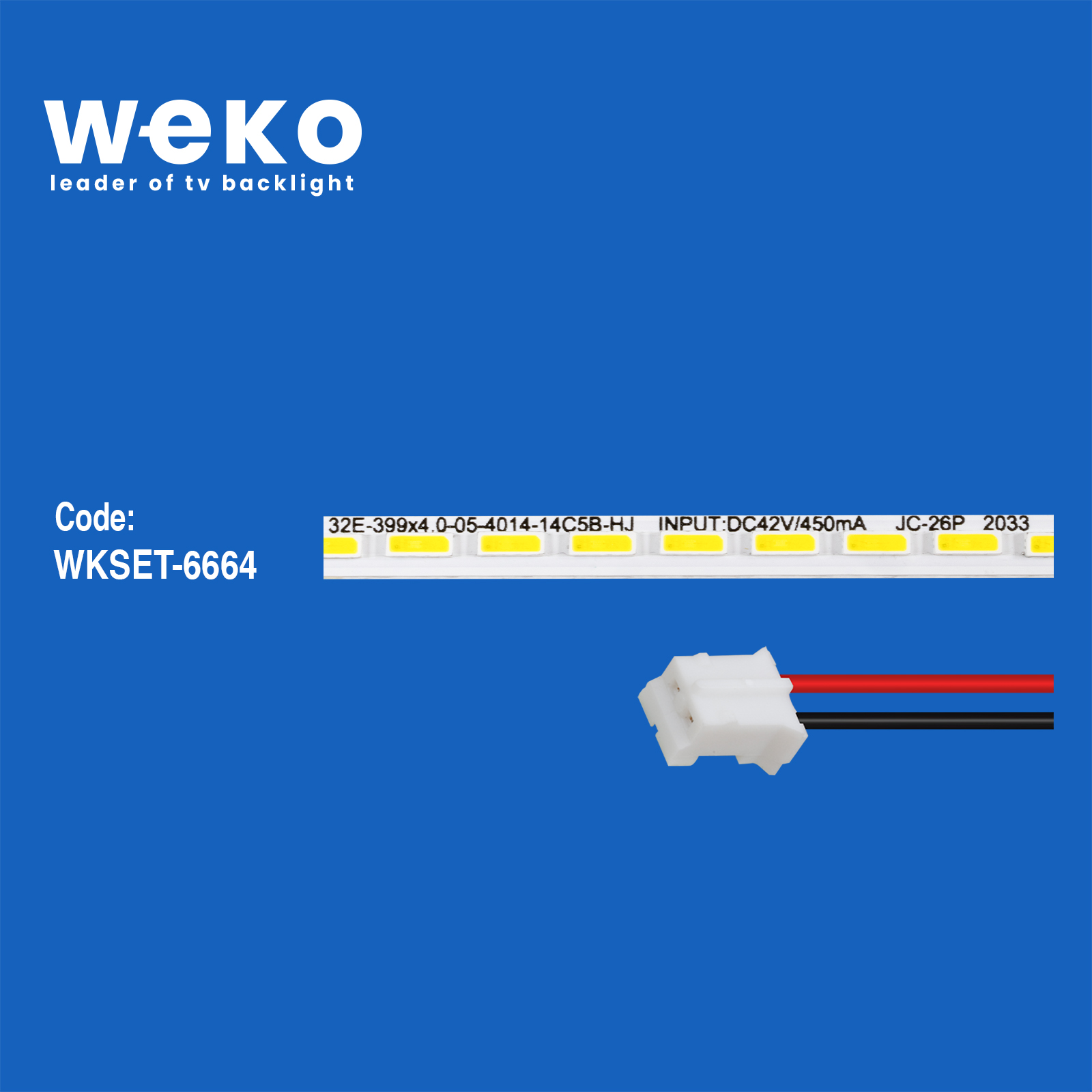 WKSET-6664 JS-LB-S-JP32E9/E8-145A20A 70 LEDLİ 40 CM 3V  1 ADET LED BAR (70LED)