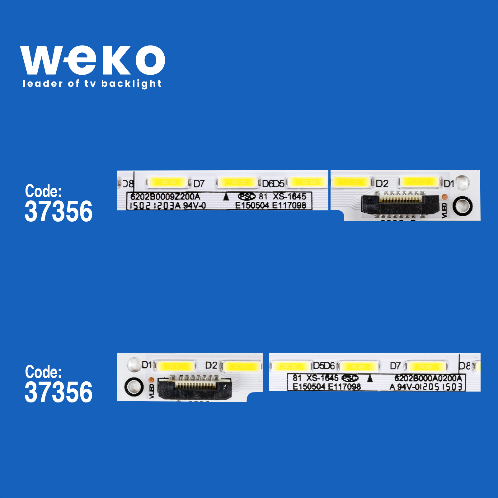 WKSET-6688 37356X1 37357X1 6202B000A0300A V580DJ2-KS5  2 ADET LED BAR (56LED)