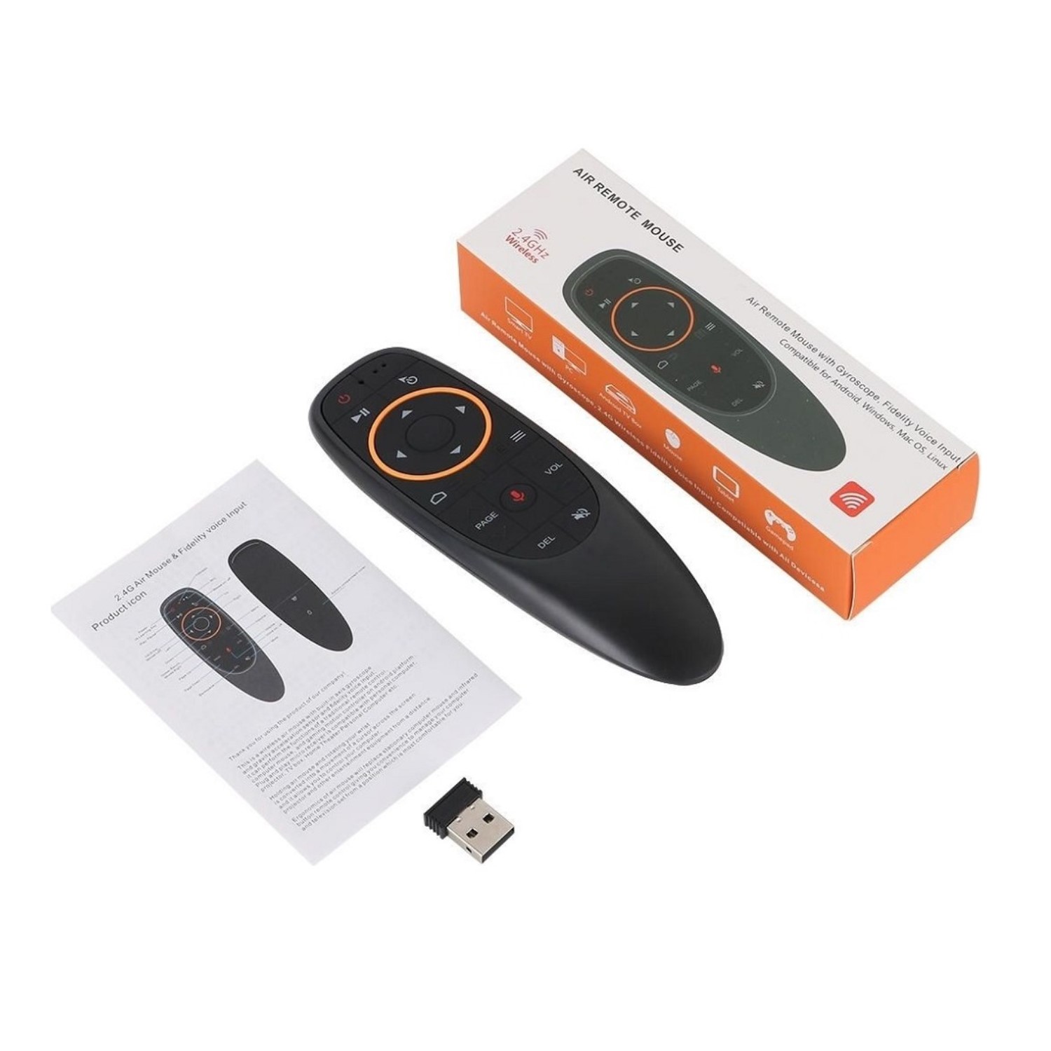 WEKO KR G10 ANDROID-WINDOWS-MAC-LINUX-TV BOX UYUMLU SES KOMUTLU AIR MOUSE 2.4GHZ SMART TV AKILLI KUMANDA ES-22331