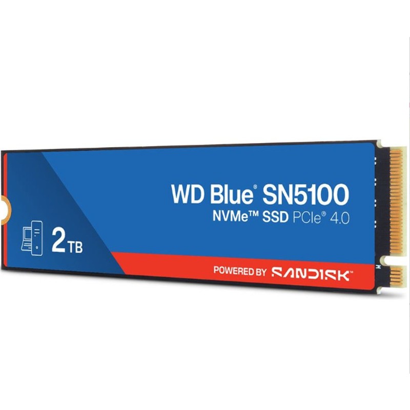 2 TB WD BLUE SN5100 PCI-4.0 5000MB/S 4000MB/S M2 SSD WDS200T5B0E 