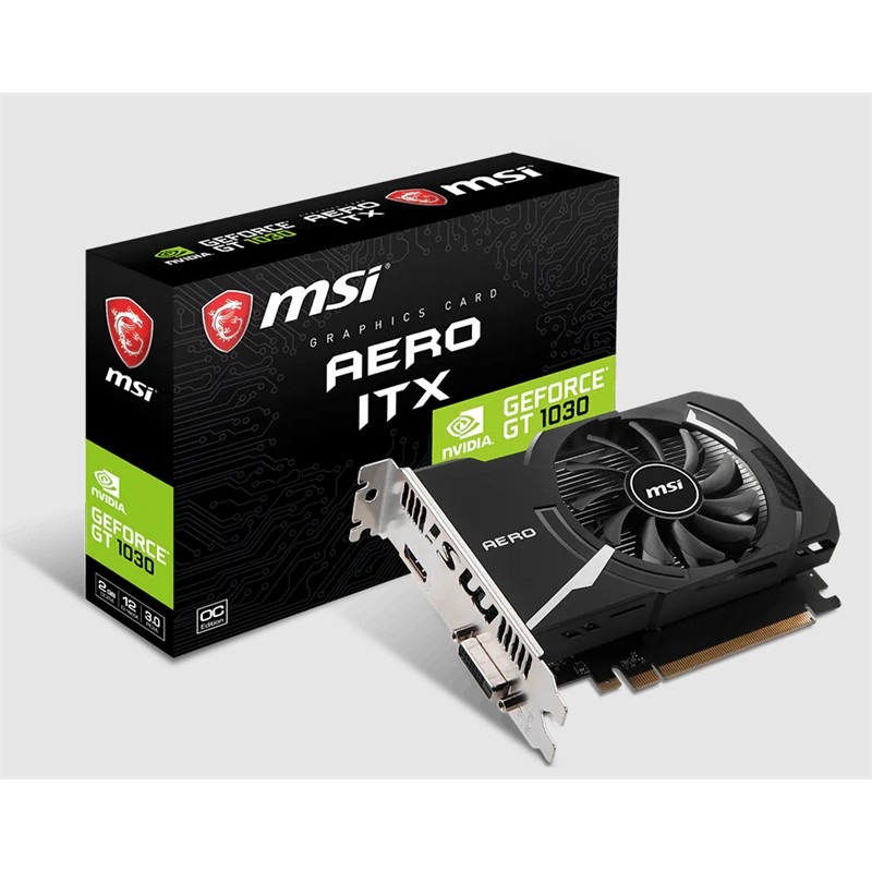MSI GEFORCE GT1030 AERO ITX 2GD4 OC 2GB DDR4 64BIT1XHDMI 1XDVI EKRAN KARTI 