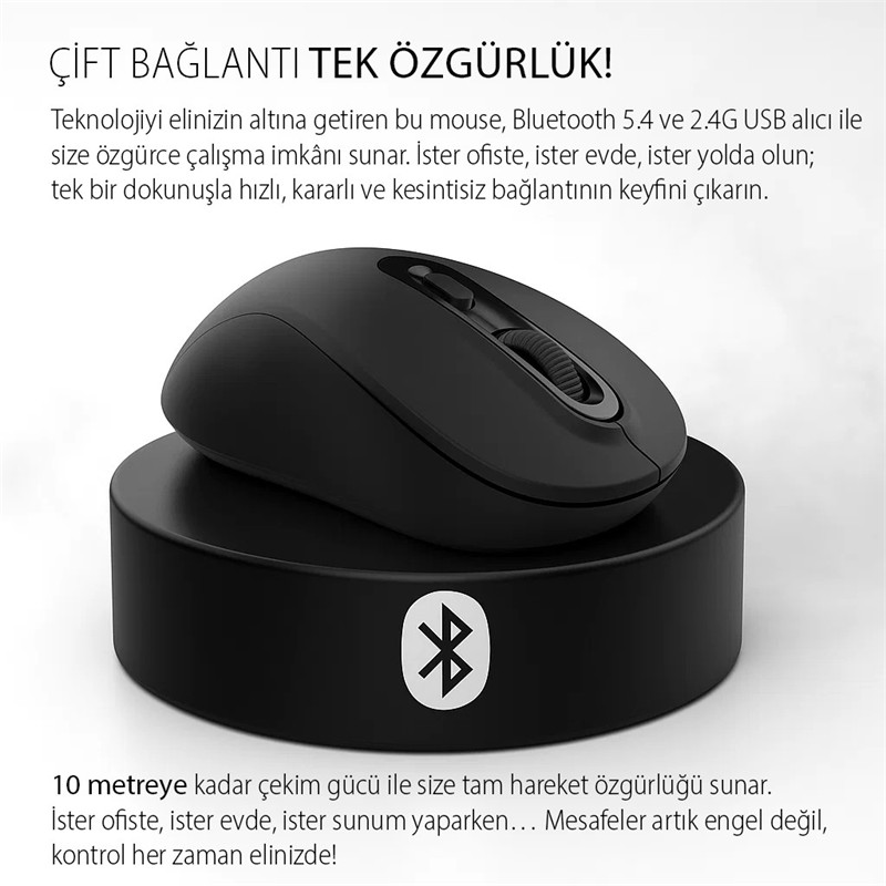 INCA IWM-288T  BLUETOOTH + WIRELESS ERGONOMIC DESIGN SILENT  MOUSE 