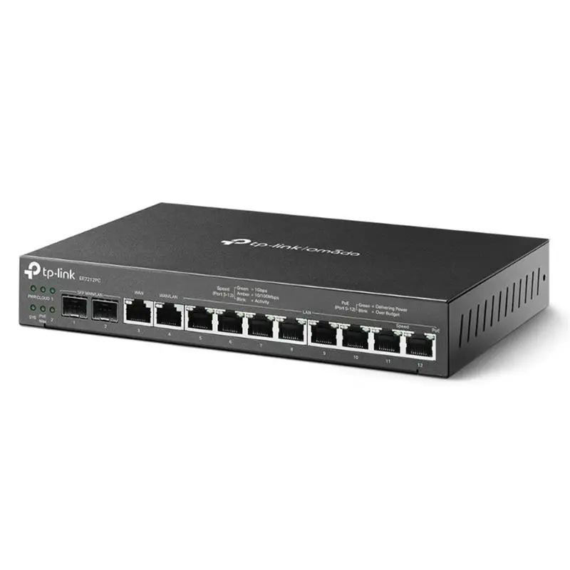 TP-LINK OMADA ER7212PC 2XGIGABIT SFP WAN/LAN PORT 1XGIGABIT RJ45 WAN 1XGIGABIT SFP WAN/LAN 8XGIGABIT VPN ROUTER 