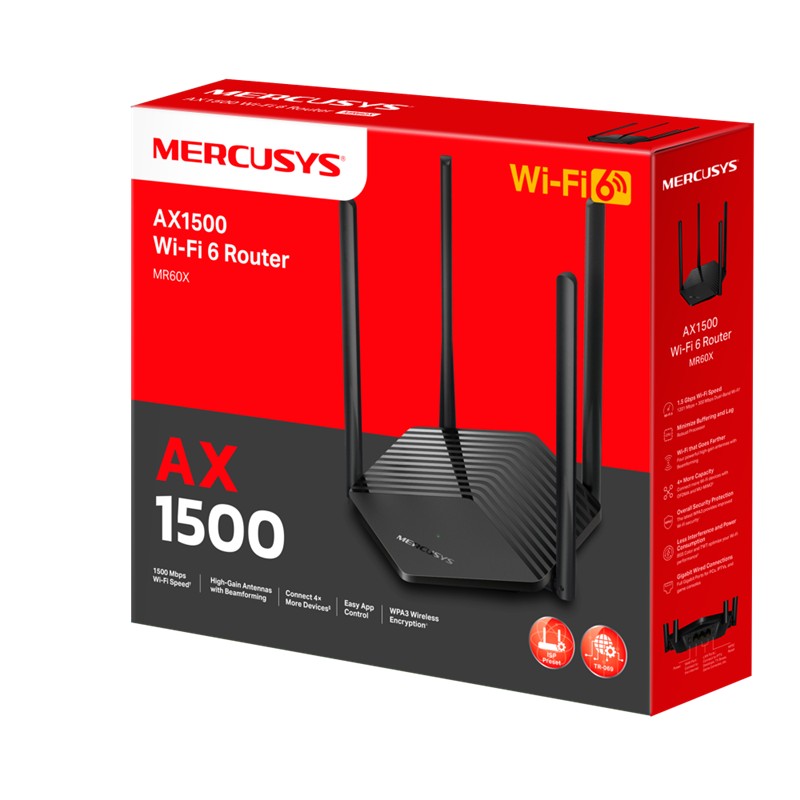 TP-LINK MERCUSYS MR60X AX1500 2.4/5GHZ DUAL BAND WIFI 6 ROUTER 
