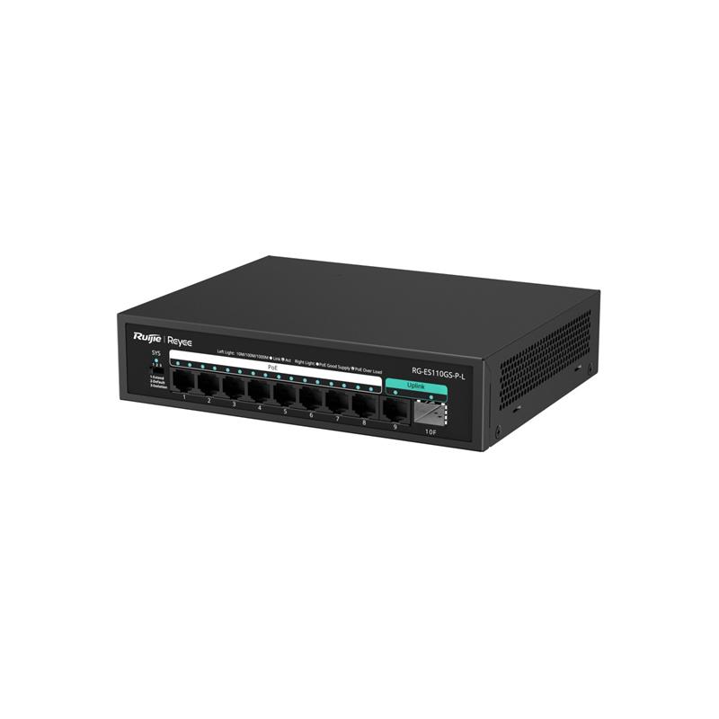RUIJIE REYEE RG-ES110GS-P-L 8 PORT GIGABIT + 1XGB RJ45/1XSFP UPLINK 120W POE SWITCH 