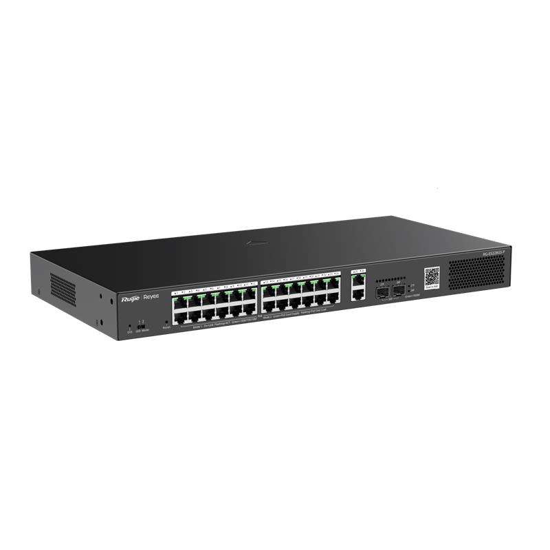 RUIJIE REYEE RG-ES228GS-P 24 PORT GIGABIT+2XGB RJ45/SFP UPLINK CLOUD YÖNETİLEBİLİR 370W POE RACKMOUNT SWITCH 
