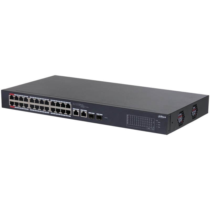 DAHUA CS4226-24ET-240 24 PORT 10/100 POE PORT + 2XGIGABIT RJ45/2XSFP COMBO YÖNETİLEBİLİR RACKMOUNT SWITCH 