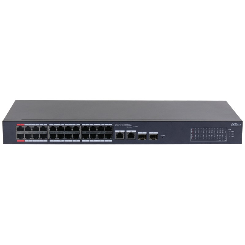 DAHUA CS4226-24ET-240 24 PORT 10/100 POE PORT + 2XGIGABIT RJ45/2XSFP COMBO YÖNETİLEBİLİR RACKMOUNT SWITCH 