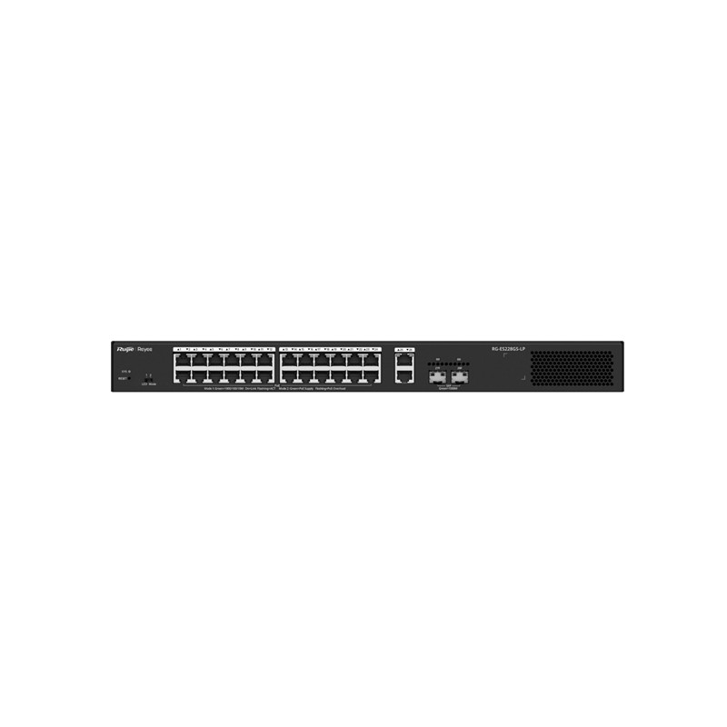RUIJIE REYEE RG-ES228GS-LP 24 PORT GIGABIT+2XGB RJ45/SFP UPLINK CLOUD YÖNETİLEBİLİR 250W POE RACKMOUNT SWITCH 
