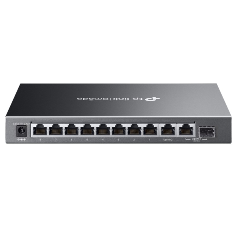 TP-LINK OMADA ES210GMP 10 PORT GIGABIT + 8-PORT POE+ YÖNETİLEBİLİR 123W POE METAL KASA SWITCH 