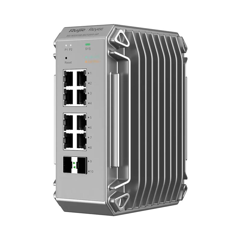 RUIJIE REYEE RG-NIS3100-8GT2SFP-HP 8 PORT GIGABIT +2X1GB SFP ENDUSTRIYEL 240W POE SWITCH 