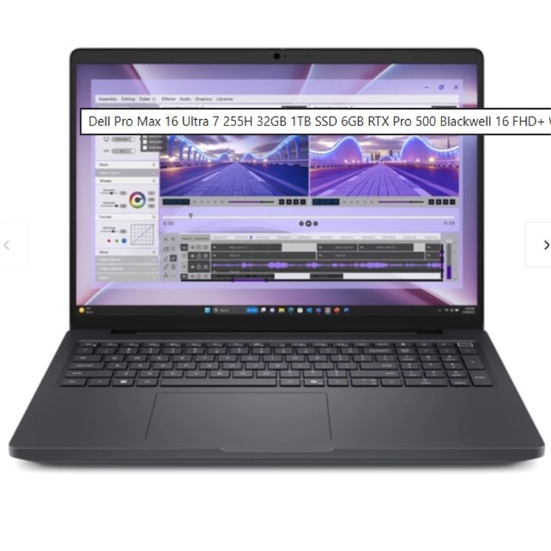 DELL PROMAX 16 NBW MC16250_2 U7-255H 32GB(2X16GB) 1TB SSD 6GB RTX PRO500 BLACKWELL W11P 3 YIL YERİNDE GARANTİ 