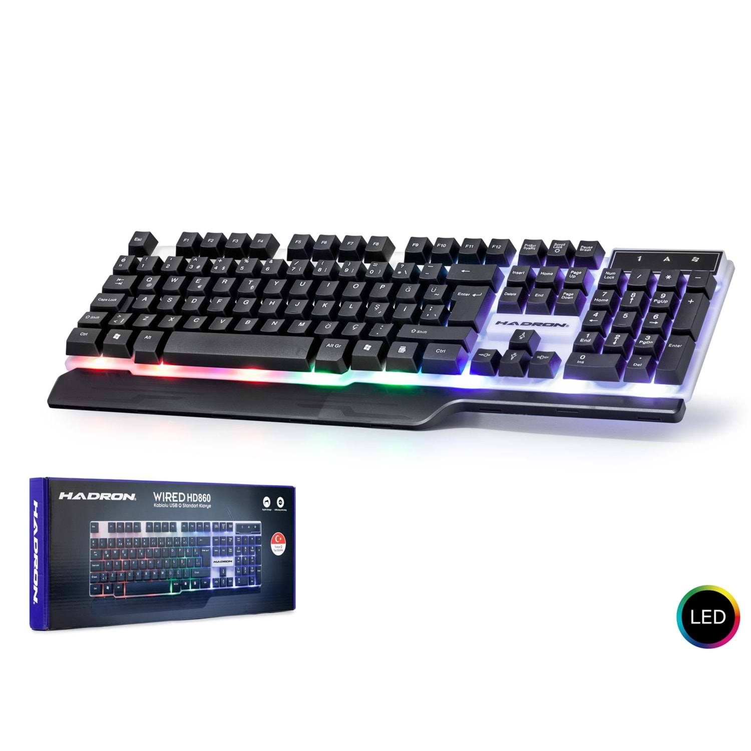 Hadron HD860 Kablolu Oyuncu Klavye Led Q Siyah