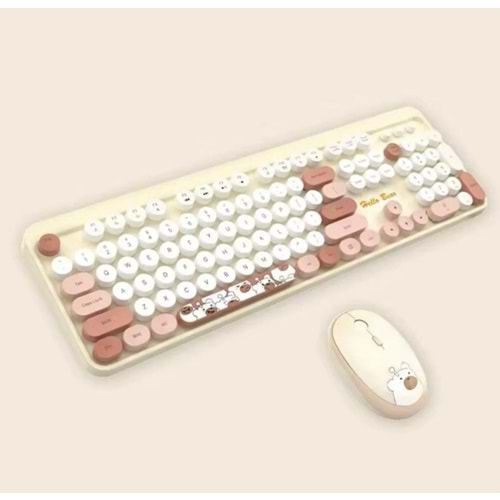 GEEZER HELLO BEAR KAHVERENGİ KLAVYE MOUSE SET