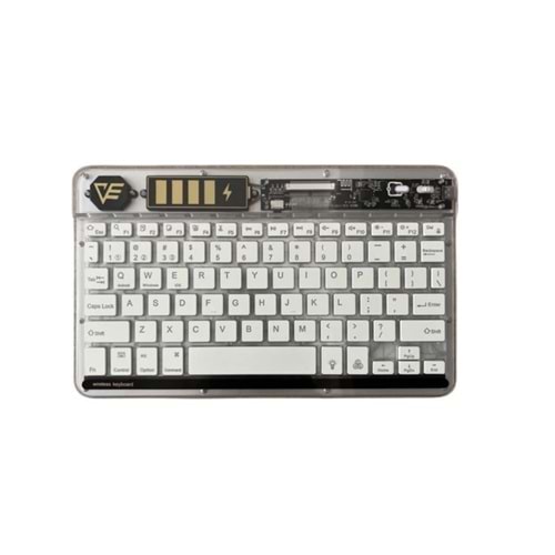 Bilişim Burada ZR612 RGB ŞEFFAF BEYAZ BLUETHOOTH KLAVYE