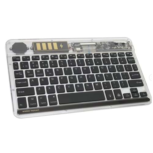 Bilişim Burada ZR612 RGB ŞEFFAF SİYAH BLUETHOOTH KLAVYE