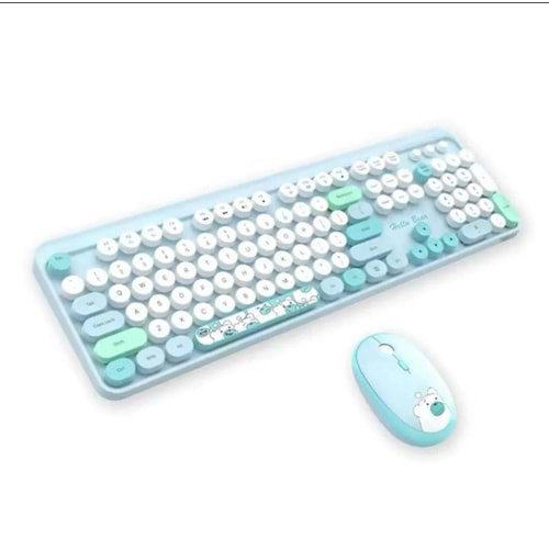 Kruxon HELLO BEAR MAVİ KLAVYE MOUSE SET