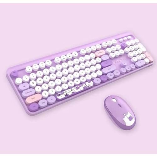 Kruxon HELLO BEAR MOR KLAVYE MOUSE SET