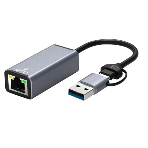 Bilişim Burada ZR669 RJ45 2 İN 1 TYPE-C TO ETHERNET ÇEVİRİCİ