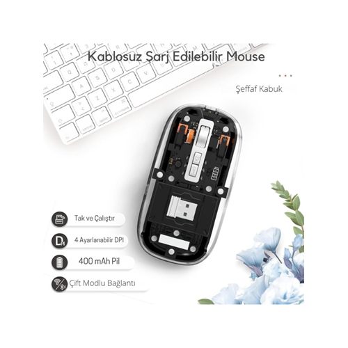 Kruxon ZR1133 SİYAH 501 BT+ WİRELESS MOUSE