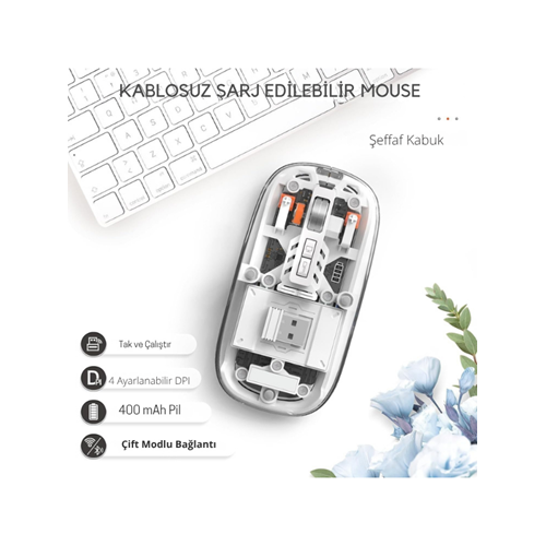 Kruxon ZR1133 BEYAZ 501 BT+WİRELESS MOUSE