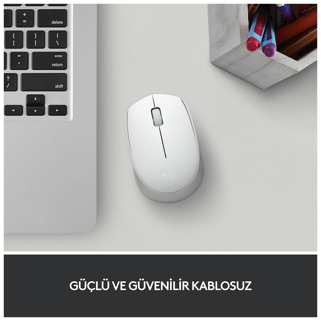 LOGITECH 910-006867, M171 White, USB Nano 2,4G Kablosuz, 1000dpi, Optik, 3 Tuşlu, 12ay Pil Ömrü, Mouse