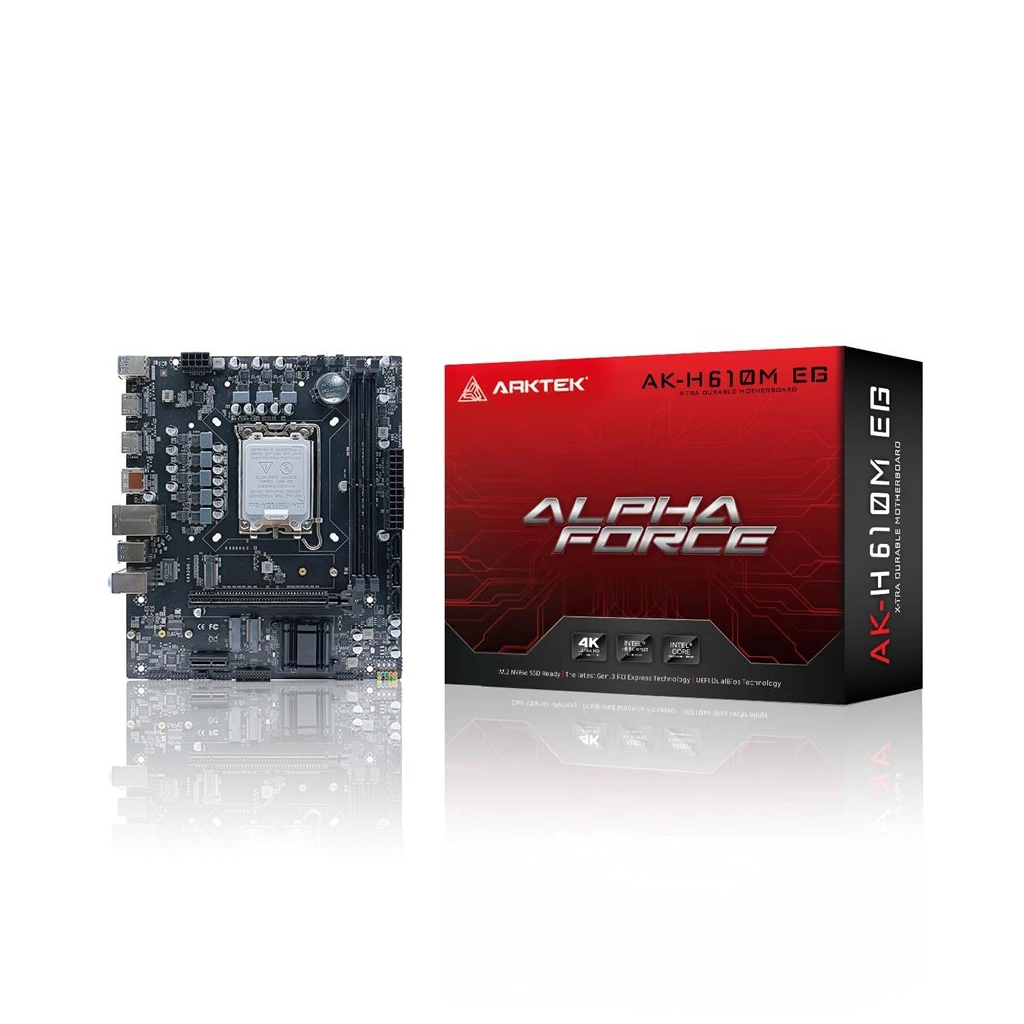 ARKTEK ALPHA FORCE, AK-H610M EG VS, 2xDDR4, 2x M.2, 2x HDMI, DP, 12-13.14.Nesil, LGA1700 Soket, Anakart