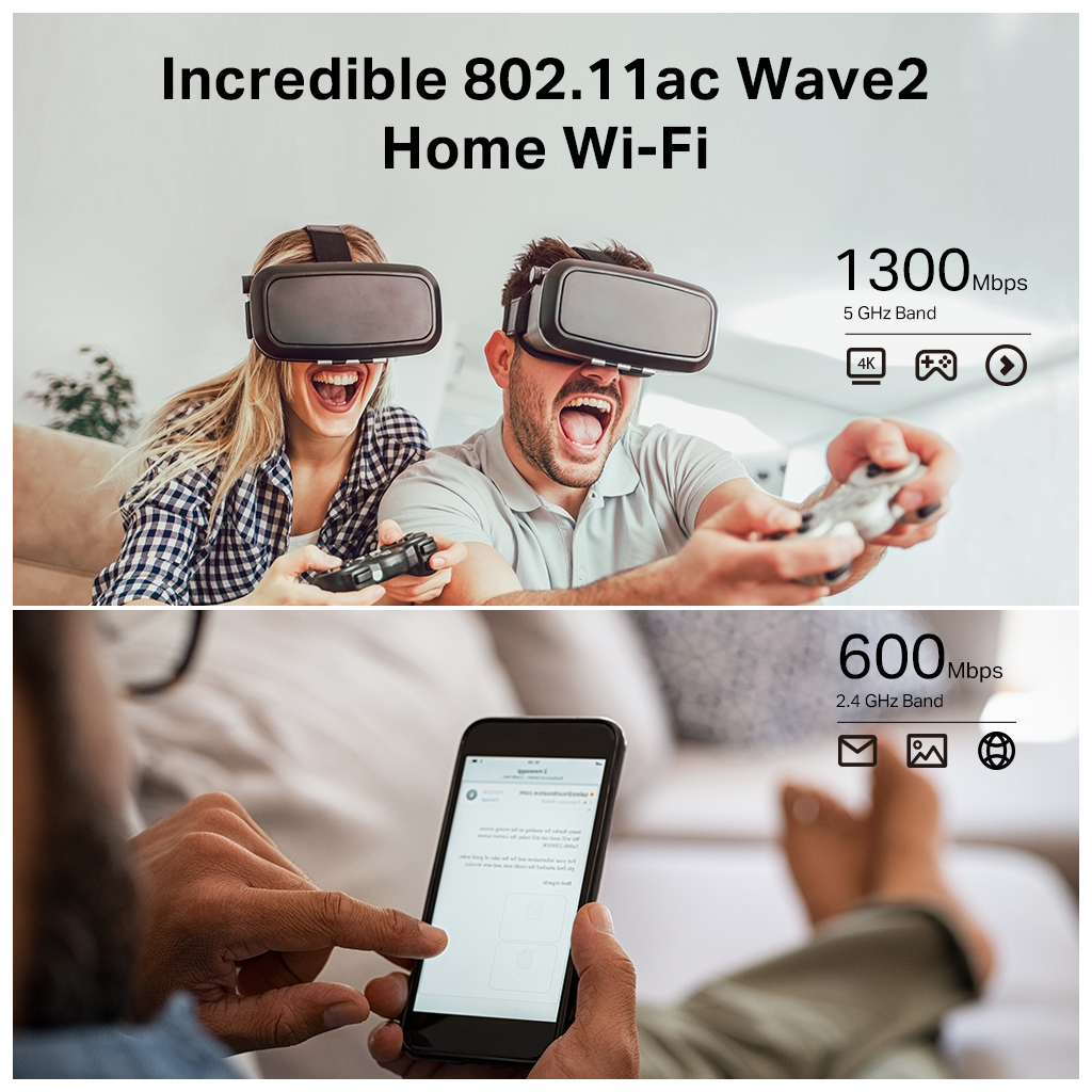 TP-LINK ARCHER C80, AC1900, 4Port, 600-1300Mbps, Dual Band MU-MIMO WiFi, Masaüstü, Gigabit, Router, Access Point