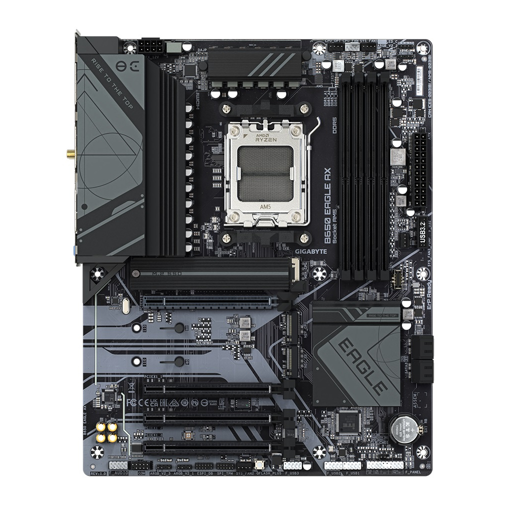 GIGABYTE B650 EAGLE AX, 4xDDR5, 3xM.2, DP, HDMI, VGA, Type-C, Wi-Fi 6E, Bluetooth v5.3, AMD Ryzen 7000 Serisi, AM5 Soket Anakart